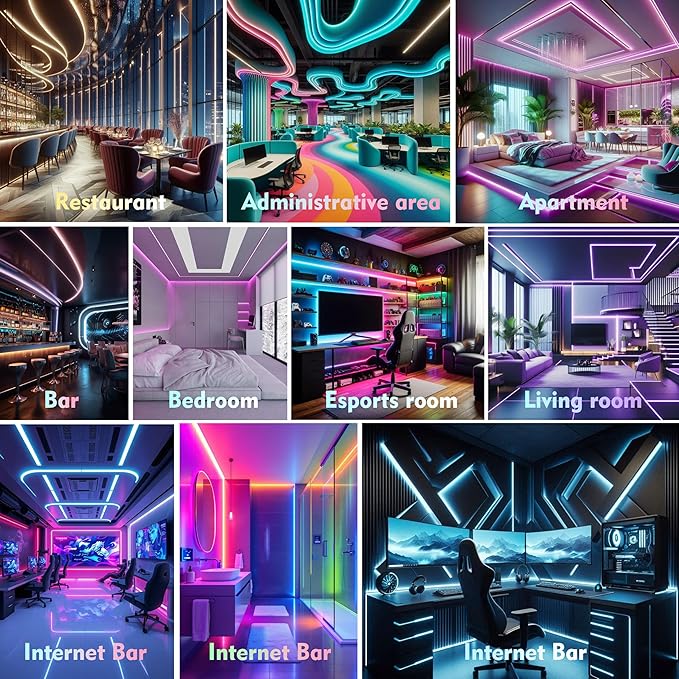 16.4ft Neon LED Rope Lights, 360 Led Light Strip Waterproof Strip with Music Sync,Remote & APP Control,USB-Powered Flexible Lighting for Indoor/Outdoor Gaming Room,Bedroom, and Wall Decor