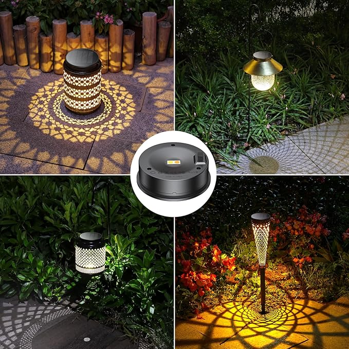 KOOPER Solar Light Replacement Top, 3.15 inch Replacement Solar Light Tops with Warm/White LED 2 Pack