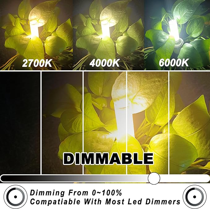 E11 Led Bulbs, JDE11 120V 75W Halogen Candelabra Bulbs Equiva Dimmable,T3 T4 Mini Base JD E11 Bulb, 2700K Warm White 7W 750lm for Chandeliers,Candelabra,Ceiling Fan, Table Cabinet Lighting,4Pack
