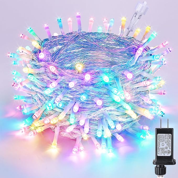 Joomer Easter String Lights 65FT 200 LED String Lights with 8 Modes Timer Connectable Waterproof Plug-in Indoor Outdoor Pastel Fairy lights for Easter Decorations