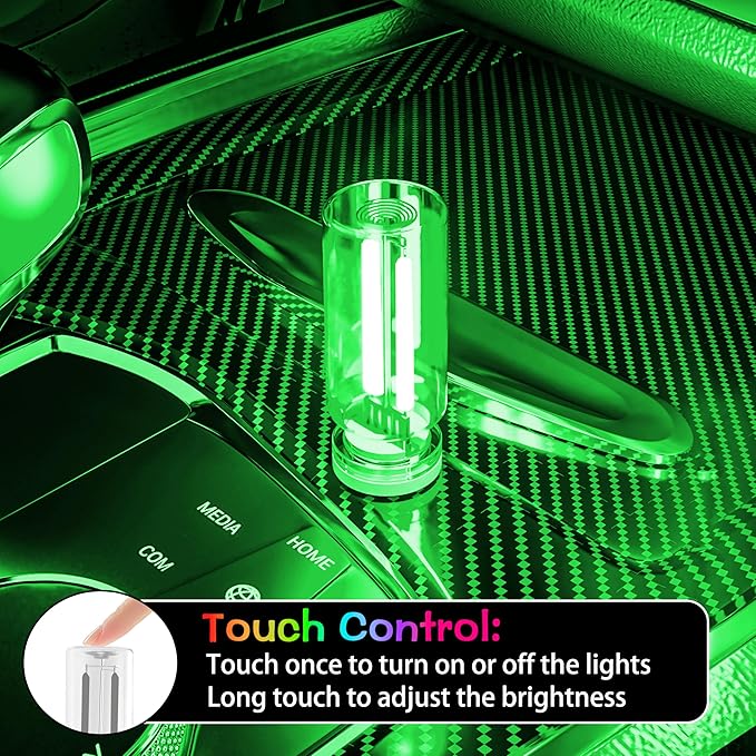 USB Car Night Light,Touch Dimmable Mini LED Lights,Portable Retro Glass Bottle Decorative Lights for Car Interior, Bedroom,Hallway & Party Decor,4-Pack((2Red&2Green)