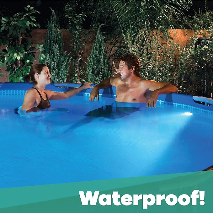 Game Pool Lights - 12 Colors 4 Modes, Easily Installable, Remote Controlled, Uses 3 AAA Batteries, for Above Ground Pools