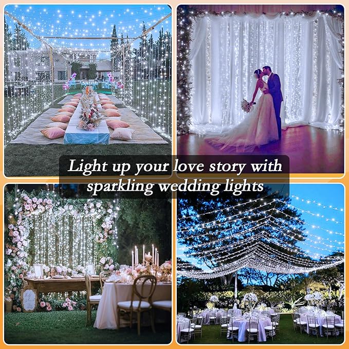 328FT 1000 LED Christmas Tree Lights, Bright Cool White Outdoor Christmas String Lights for House, Fairy Lights with 8 Modes, Waterproof & Durable Indoor Outdoor Decor, Timer Included