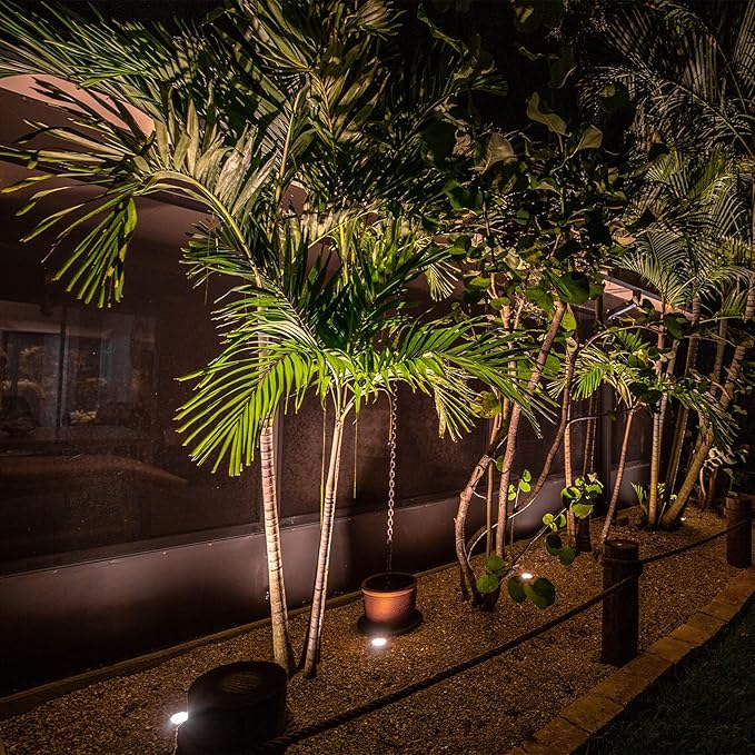 Malibu Low Voltage Well Lights 4W LED Outdoor Landscape Deck Lights 12V Well Light 200Lumen in-Ground Light 2800K Warm White with Connector & Stake for Step Tree Patio Yard Garden 1Pack 8401-3500-01