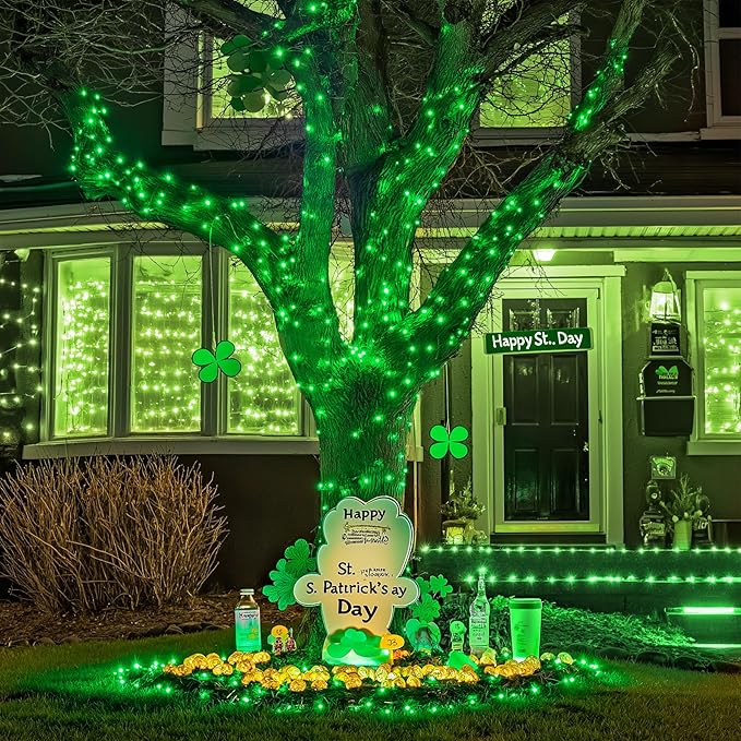 JMEXSUSS Green Christmas Lights Indoor Plug in,150 LED Connectable String Lights Outdoor, 59ft 8 Modes Green Christmas String Light for Bedroom Room Home Party Christmas Tree Decor