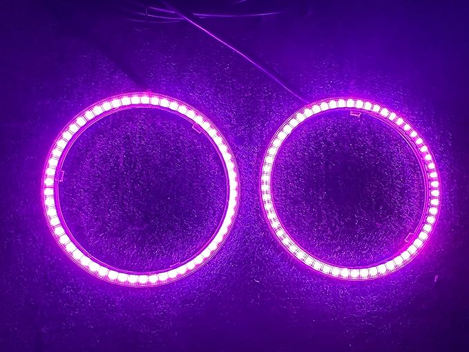 2PCS 70MM Dream Chasing Color Car Angel Eyes LED Halo Ring Lights,LED Headlight Lamp Daytime Running Light,Smart Phone iOS Android App Bluetooth and Remote Control Multilple Colors