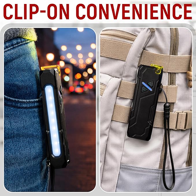 Rechargeable EDC Flashlight, 680 Lumens Waterproof Portable LED Flashlight with RGB Light, 10W USB-C Charging, Aluminum Alloy Magnetic Keychain Flashlight for Outdoor and Camping (Black)