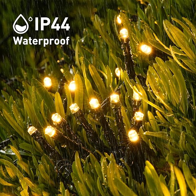 JMEXSUSS 2 Pack Solar String Lights Outdoor Waterproof, Total 400 LED 151FT Solar Powered Outdoor String Lights, 8 Modes Solar Christmas Light for Outside Patio Yard Tree Decorations, Warm White