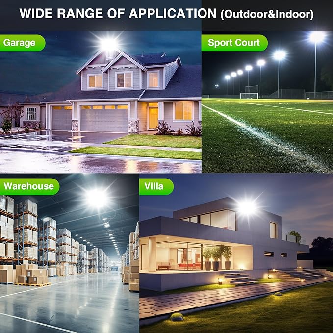 STASUN LED Flood Light Outdoor, Max Series 300W 30000lm 6000K Daylight IP66 Waterproof, Commercial Parking Lot Light,3 Heads for Yard Street Stadium Floodlight Bright Security Lights for Outdoor Area