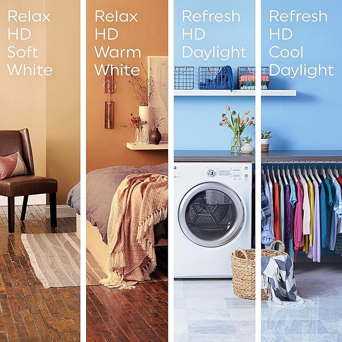 GE Relax LED Light Bulbs, 40 Watt, Soft White, A19 (4 Pack)