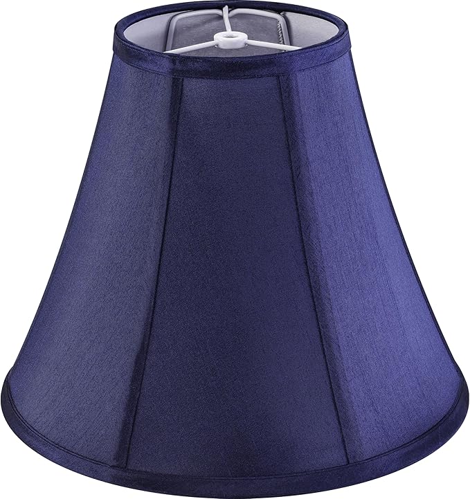 GO&SO Blue Bell Lamp Shades 6" Top x 13" Bottom x 9.8" High(Spider) Medium Lamp Shade, Traditional Fabric Lamp Shade for Table Lamp,Floor Lamp,Side Ribbing Hand Crafted Replacement Lampshade