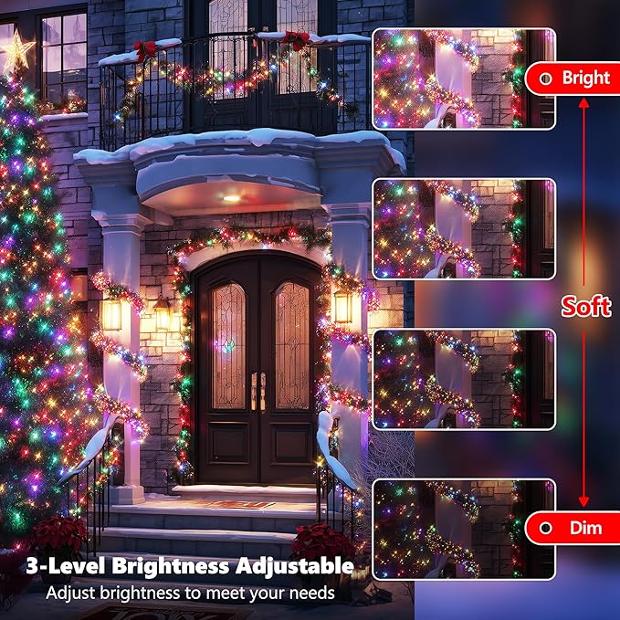 iBaycon Color Changing Christmas Lights, 66FT 200 LED RGB Christmas String Lights Outdoor, Fairy Twinkle Tree Lights with Remote Timer Plug in for Xmas Room Indoor Party Holiday Decorations