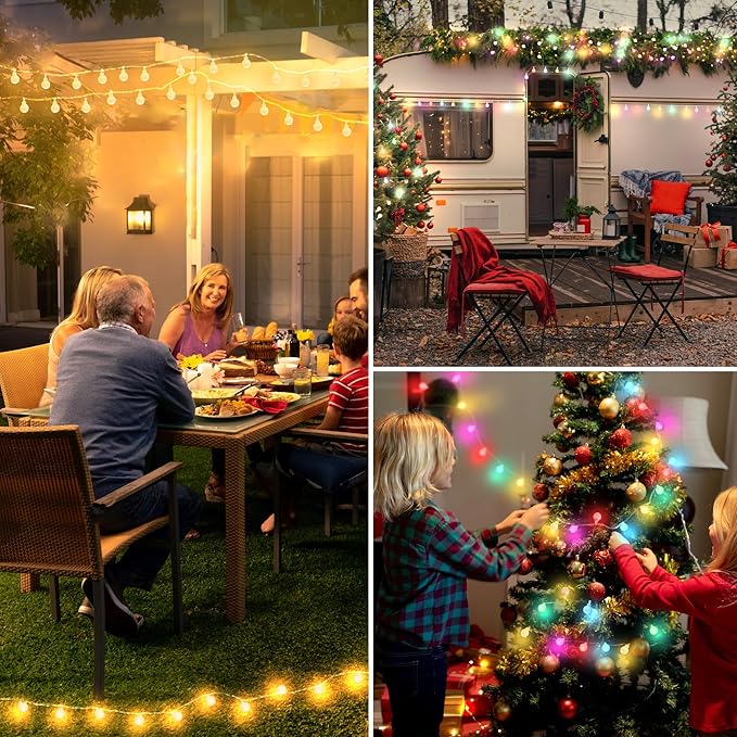 OMIKA 33 FT 100 LED Color Changing Battery Operated String Lights Waterproof, Warm White & Multicolor Fairy Lights USB Powered with Remote for Indoor Party Girls Bedroom Classroom Decor
