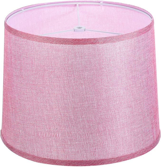PATIKIL Lamp shades for Table Lamps 11.4" Top x 12.6" Bottom x 9.8" High Drum Lamp shades for Floor Lamps Medium Linen Lampshade Easy Assembly for Lamp Replacement, Pink
