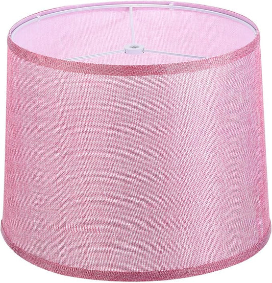 PATIKIL Lamp shades for Table Lamps 11.4" Top x 12.6" Bottom x 9.8" High Drum Lamp shades for Floor Lamps Medium Linen Lampshade Easy Assembly for Lamp Replacement, Pink