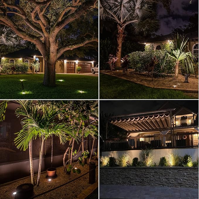 Malibu Low Voltage Well Lights 4W LED Outdoor Landscape Deck Lights 12V Well Light 200Lumen in-Ground Light 2800K Warm White with Connector & Stake for Step Tree Patio Yard Garden 1Pack 8401-3500-01