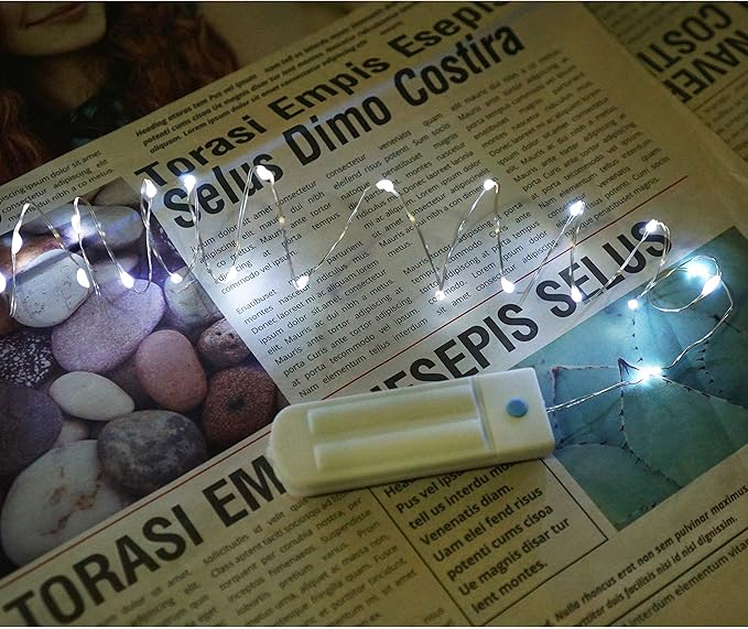 8 Pack 60 LED Fairy Lights with Timer, 7 Modes Battery Operated String Lights (Excluded Battery), Waterproof Wire Lights for Wedding Party Mason Jar Christmas Decoration (Cold White)