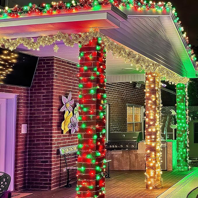 Joomer Easter String Lights Outdoor - 66FT 200LED RGB Pastel String Lights with Remote, Waterproof Outdoor Indoor with Timer Memory Function for Christmas, Easter Day Decor(Non-Connectable)