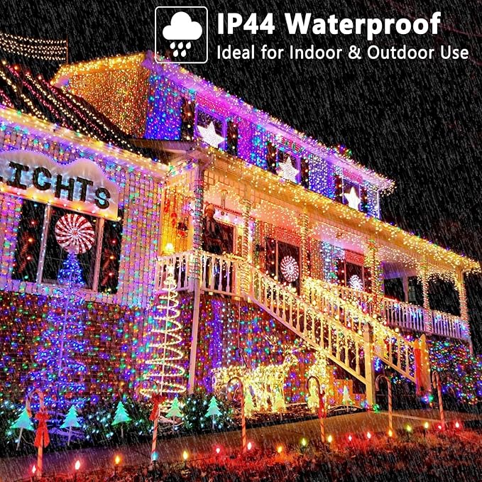Brizled Christmas String Lights, 279ft 800 LED Color Changing Christmas Lights with Remote, 11 Modes Tree Light Warm White & Multicolor Green Wire Xmas Lights Outdoor for Xmas Party Home