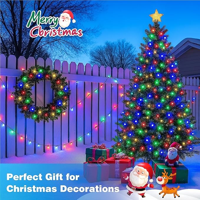 Christmas Lights 500LED 164 FT, Waterproof Christmas Tree Lights with 8 Modes, Remote Control 3 Timers & Memory Function Xmas Decorations for House and Holiday (Multicolor)