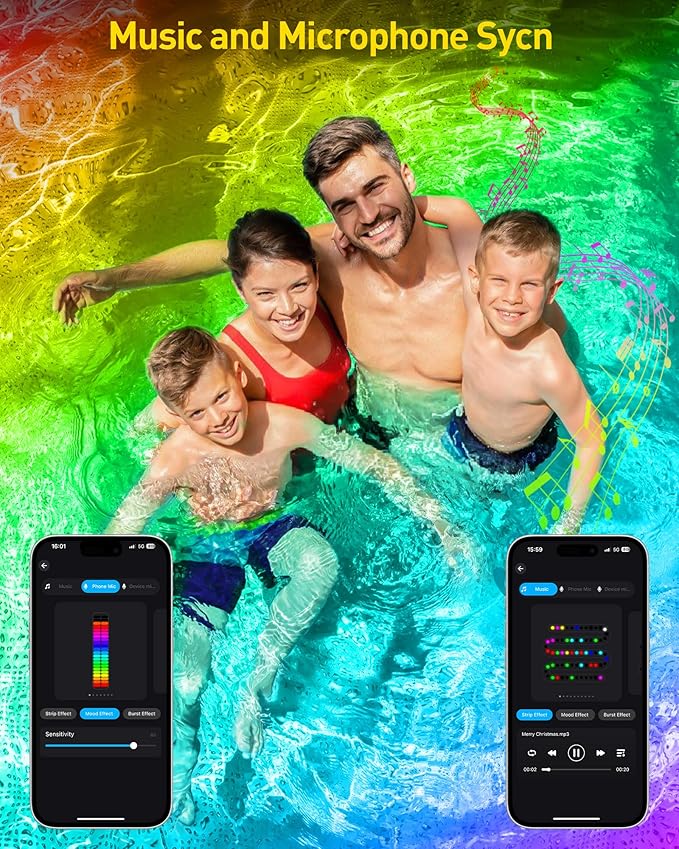 T-SUN Colored Pond Lights with APP and Remote Control – Bright LED Underwater Light Submersible Fountain Lights, IP68 Waterproof Landscape Lighting for Garden Koi Ponds Aquarium (Set of 5)