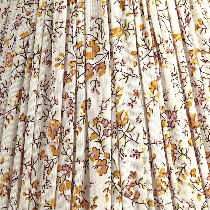 Springcrest Nelle Goldenrod Floral Pleated Cottage Core Lamp Shade 3.5x6x5 (Clip-On) - Springcrest
