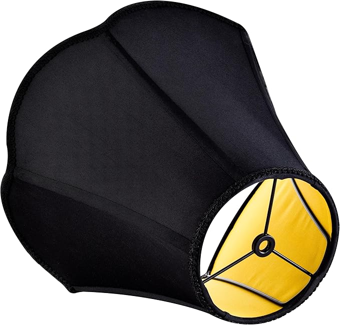 GO&SO Black Bell Lamp Shades (Petal Edge Braid) Scalloped Lamp Shade,6"Top x 13"Bottom x 10.6"Vertical Height (Spider) Replacement Fabric Lamp Shades for Table Lamps,Floor Lamp Cover,Easy Assembly