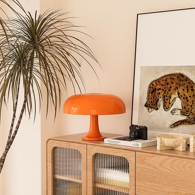 Huga Collective Mandarin Dream Dimmable Mushroom Lamp | Vintage Retro Mushroom Table Lamp for Ambient Lighting