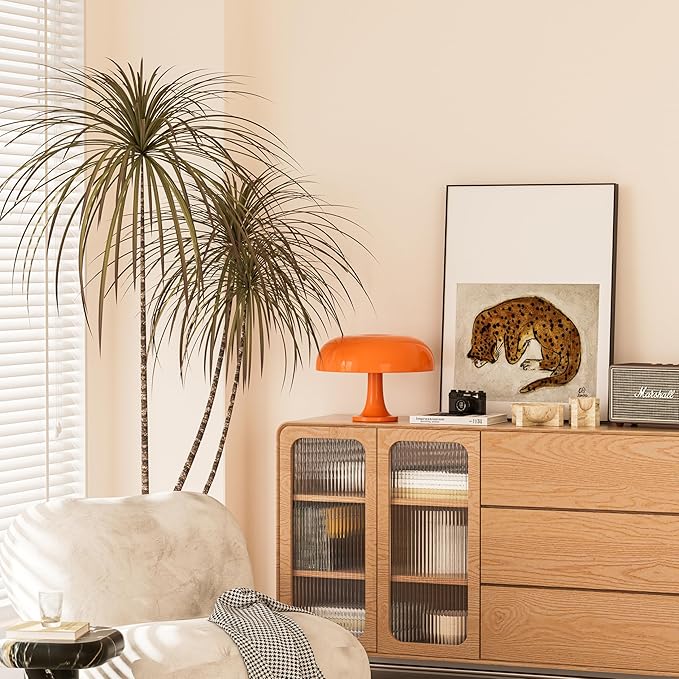Huga Collective Mandarin Dream Dimmable Mushroom Lamp | Vintage Retro Mushroom Table Lamp for Ambient Lighting