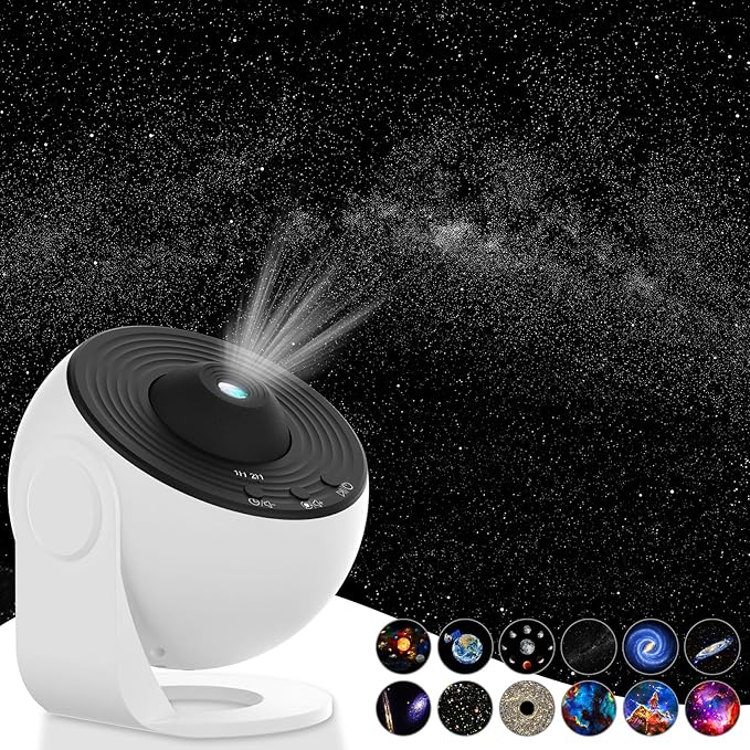 Planetarium Projector for Bedroom, Star Galaxy Light Projector with Nebula Milky Way, LED Night Light for Ceiling with Timer, Mood Lighting for Adults Kids Teens, Home Theater (Black White)