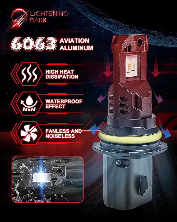 9007 Bulbs, 9007 Fog Light Bulbs 400% Bright 6500K Xenon White Fanless Wireless Plug and Play (Pack of 2)