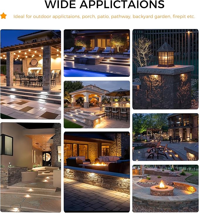CLOUDY BAY [8 Pack] 4 Inch 3W 5CCT Hardscape Paver Light,Retainng Wall Lights Outdoor,IP65 Waterproof,2700K/3000K/3500K/4000K/5000K Selectable,12V-15 VAC/DC Low Voltage,Frost Lens Step Deck Light
