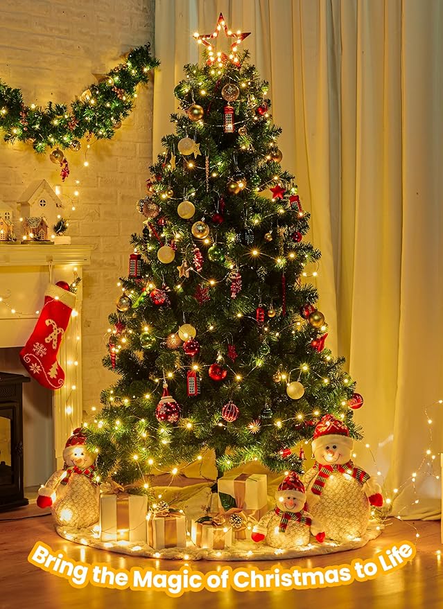 Minetom Fairy Lights with Remote, 66 Feet 200 Led Firefly String Lights Plug in for Bedroom Home Wall Ceiling Christmas Tree Wreath Craft Wedding Party Indoor Outdoor Decoration, Warm White