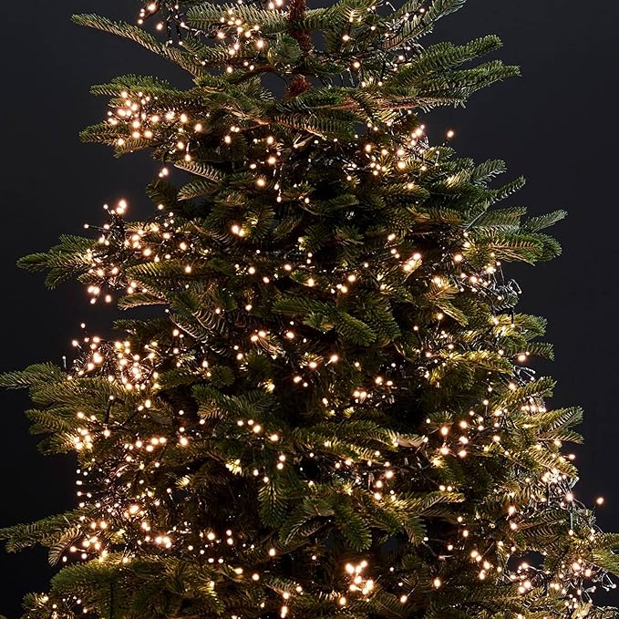 Dazzle Bright Christmas String Lights, 100 LED 33 FT Connectable Fairy Lights with 8 Modes, Waterproof Christmas Decorations for Indoor Outdoor Holiday Party Home Tree Decor (Warm White)