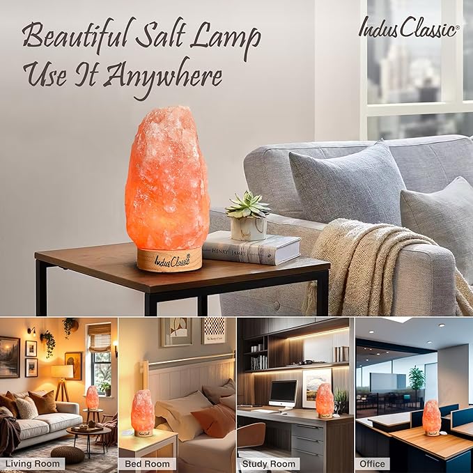 LN-02 Himalayan Pink Crystal Rock Salt Lamp 4~7 lbs with Dimmer Control Switch, Quality Gift Packaging