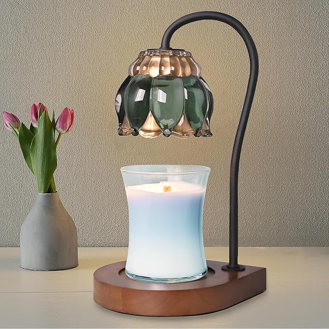 Candle Warmer Lamp Birthday Gifts for Women Mom, Mothers Day Gifts, Compatible with All Jar Candles, Wax Melt for Candle Home Decor, Modern Farmhouse Decor, Candle Warmer Timer DarkGreen