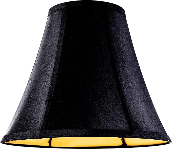 GO&SO Black Bell Lamp Shade 6" Top x 13" Bottom x 10.6" High (Spider) Traditional Table & Floor Lamp Shade - Side Ribbing Hand Crafted Lampshade Replacement