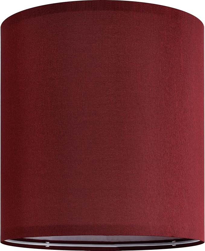 GOSO Small Drum Lampshades Burgundy Retro Red 2 pcs, 10" ×10" Spider Modern Lamp Shades for Wall Lamps,Bedside Lamps and Table Lamps for Bedroom Decoration Replacement,DIY Shade Simple Assembly