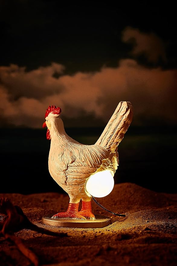 Upgraded Chicken Egg Lamp, 3D Resin Chicken Night Light with USB, Lifelike LED Egg Lamp with Color Gift Box, Easter Birthday Gift for Friends (C)