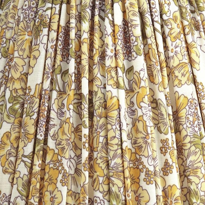 Springcrest Nelle Yellow Floral Cottage Core Pleated Shade 3.5x6x5 (Clip-On) - Springcrest