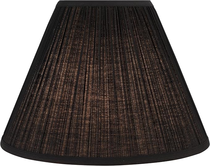 Aspen Creative 33146, Mushroom Pleated Traditional Spider Lamp Shade in Pleated Black, 6-1/2" Top x 15" Bottom x 11" Slant