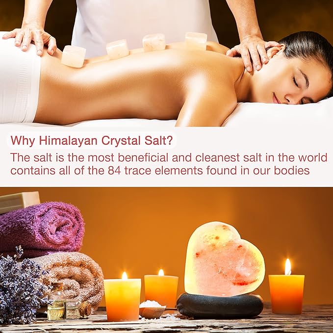 SereneLife Himalayan Rock Salt Massage Stones, 7 Piece Set of Pink Crystals for Spa Healing and Therapy Hand Carved Usable as Detox Heated or Frozen Natural Crystal Deodorant Bar Massaging Scrub Balls