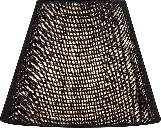 Aspen Creative 56019, Empire Uno Lamp Shade in Black, 5" Top x 9" Bottom x 7" Slant Height, Slip UNO 33mm
