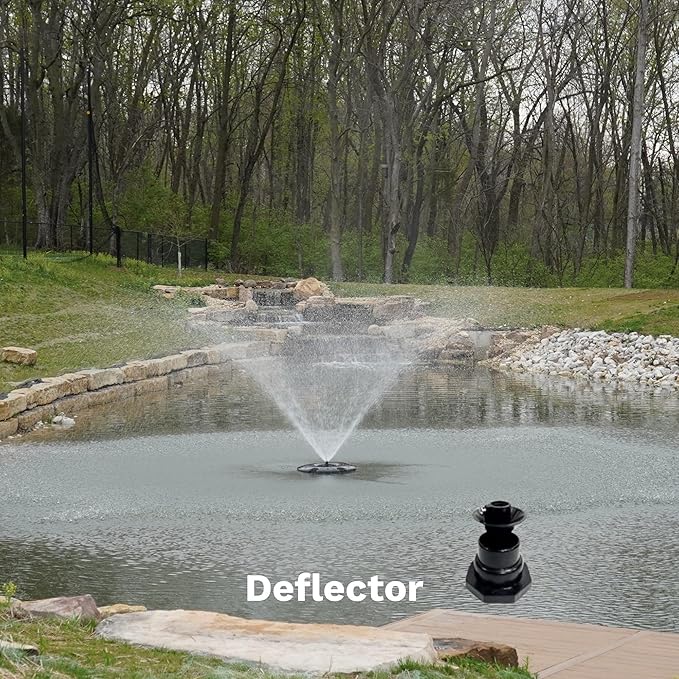 HALF OFF PONDS Floating Fountain, 1.75 HP Pond Aerator, 100 ft Cord, 14,800 GPH Water Pump, 11 Spray Patterns, Energy-Efficient, for Large Ponds, Lakes & Water Gardens