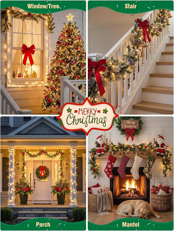 Hopolon 50 Count Clear Christmas Lights 13 Feet Incandescent String Lights Green Wire Mini Christmas Tree Light for Indoor Outdoor Garland Birthday Wedding Festival Decoration, Warm White
