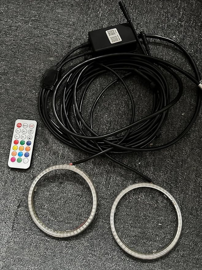 2PCS 70MM Dream Chasing Color Car Angel Eyes LED Halo Ring Lights,LED Headlight Lamp Daytime Running Light,Smart Phone iOS Android App Bluetooth and Remote Control Multilple Colors