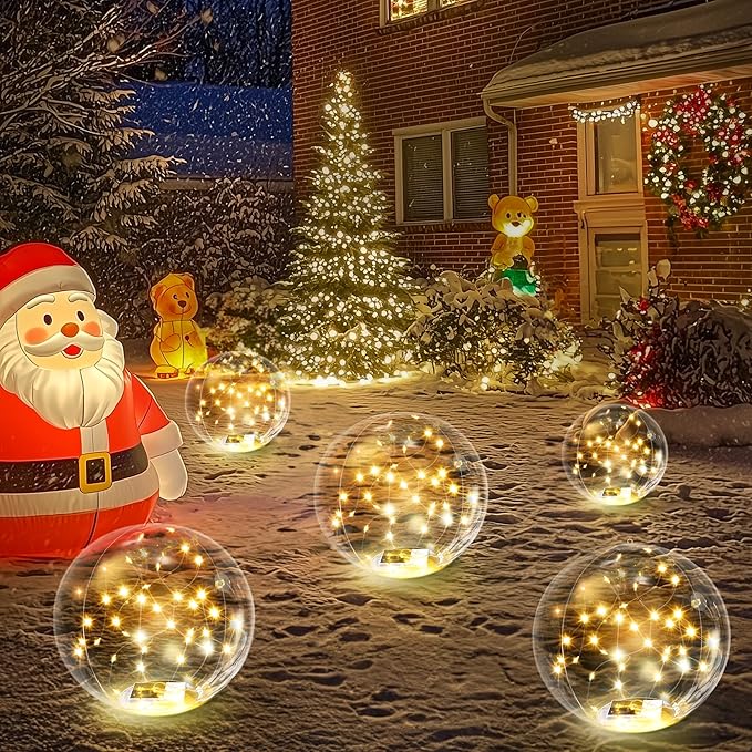 Solar Floating Pool Lights, 14" Inflatable Warm White LED Pool Lights That Float, Waterproof Pool Light Balls, Pool Accessories for Swimming Pools Yard Patio Party Outdoor Decor - 4 Pack