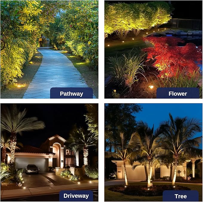 Gardenreet Brass Well Light - LED 12V Ip65 In-Ground Outdoor Landscape Lighting, Replaceable Bulb Waterproof Low Voltage Fixture, Antique Bronze for Garden Tree Pathway Without MR16 Bulb