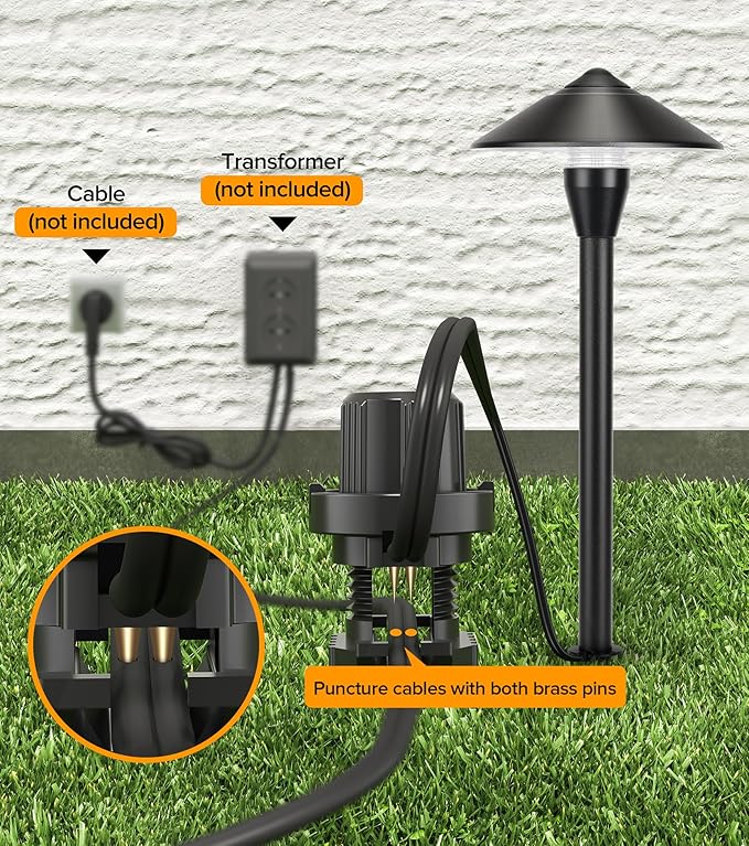 LUTEC 12V Low Voltage Pathway Lights, Die-cast Aluminum Pathway Lights with Connectors，IP65 Waterproof Outdoor Landscape Lighting, 3W 240LM Warm White 3000K for Path, Yard, Garden, 4 Pack