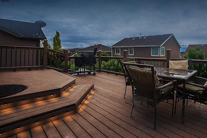 GKOLED 8-Pack Low Voltage LED Deck Lights, Mini Size Eyelid Step Lights with 0.8W Integrated LED Chips, IP65+ Rated Waterproof for Outdoor, 3000K, Die-cast Aluminum with Black Powder Coated Finish